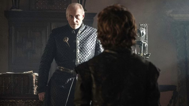 Game of Thrones Charles Dance as Tywin Lannister, Peter Dinklage as Tyrion Lannister