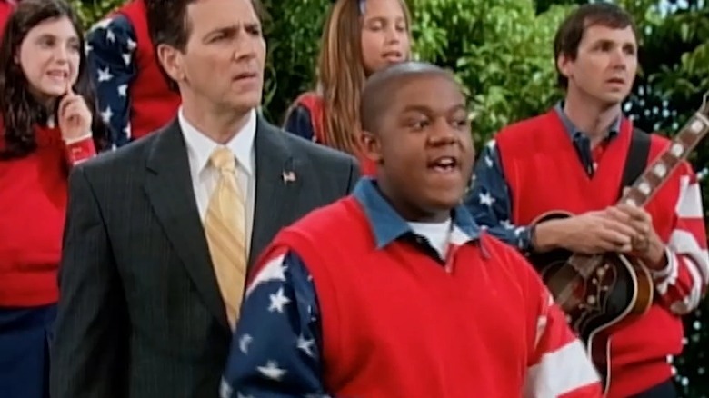 Cory Baxter in front of President Richard Martinez in Cory in the House