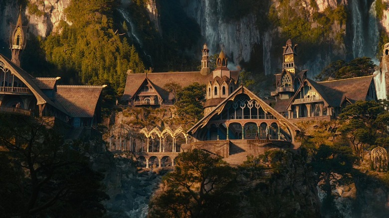 Rivendell built into cliffs