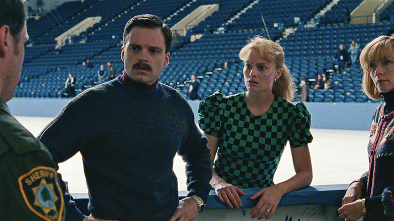 Tonya Harding and Jeff Gilooly look concerned