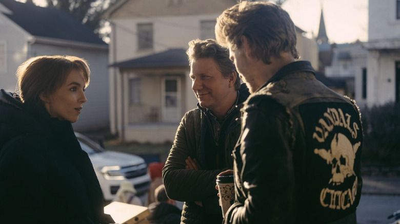 Jeff Nichols on the set of The Bikeriders