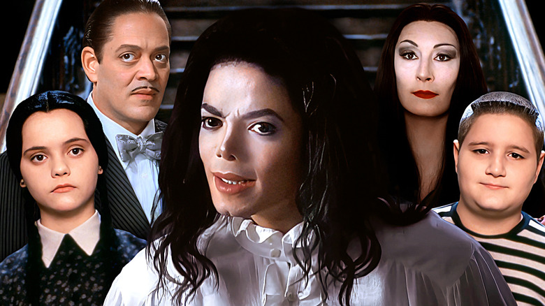 Michael Jackson and the cast of The Addams Family