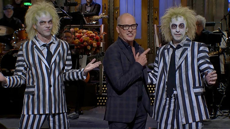 Andy Samberg as Beetlejuce in Michael Keaton's SNL Season 50 episode