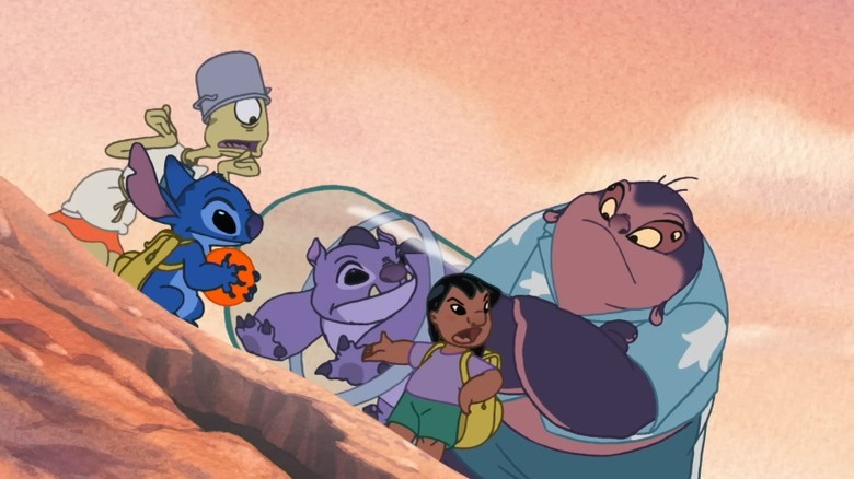 Pleakley, Stitch, Richter, Lilo, and Jumba