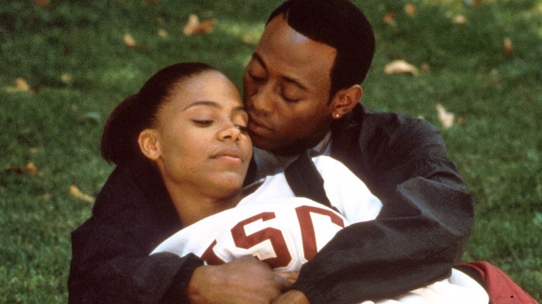 Omar Epps and Sanaa Lathan share a moment in Love & Basketball