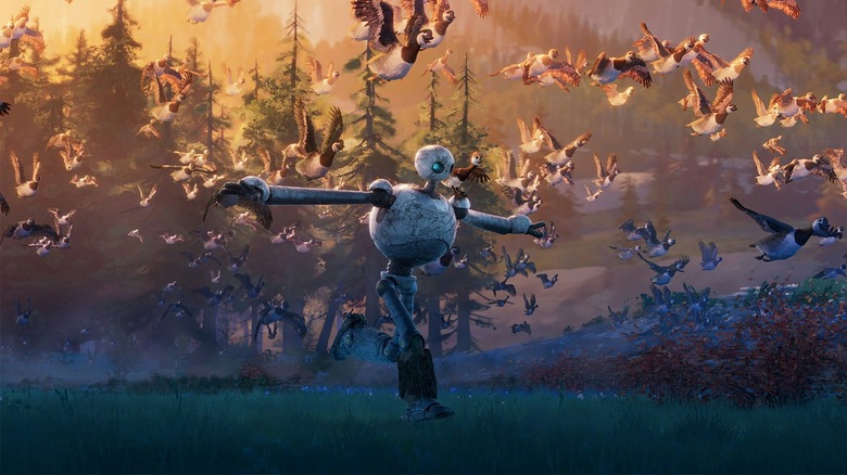 The Wild Robot learning to fly scene