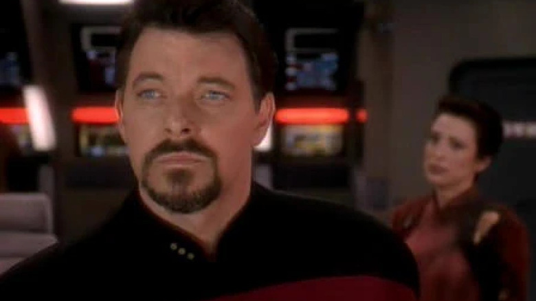 Jonathan Frakes and Nana Visitor on Star Trek: Deep Space Nine