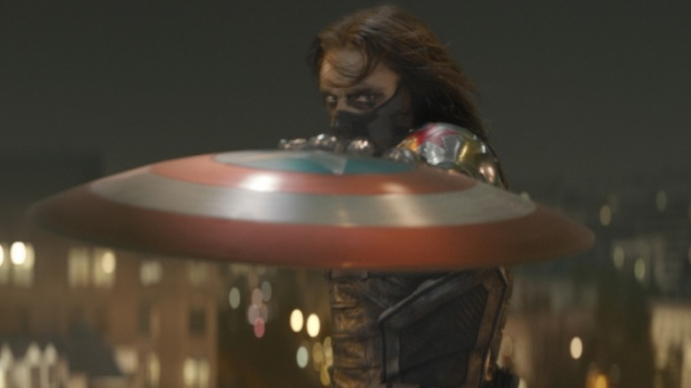 Winter Soldier catches Captain America shield